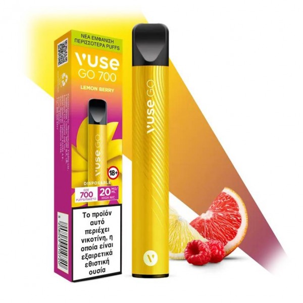 Συσκευές Μιας Χρήσης - Vuse GO 700 Lemon Berry 20mg 2ml