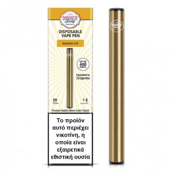 Συσκευές Μιας Χρήσης - Dinner Lady Mango Ice Disposable Vape Pen 20mg 1.5ml