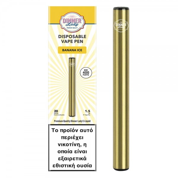Συσκευές Μιας Χρήσης - Dinner Lady Banana Ice Disposable Vape Pen 20mg 1.5ml