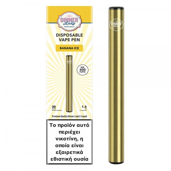 Disposable Vapes - Dinner Lady Banana Ice Disposable Vape Pen 20mg 1.5ml