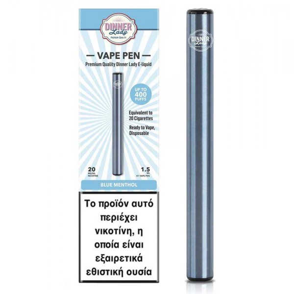 Συσκευές Μιας Χρήσης - Dinner Lady Blue Menthol Disposable Vape Pen 20mg 1.5ml