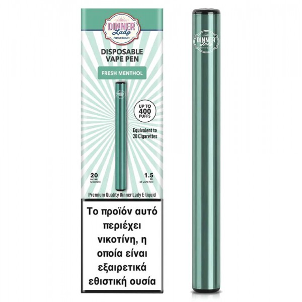 Συσκευές Μιας Χρήσης - Dinner Lady Fresh Menthol Disposable Vape Pen 20mg 1.5ml