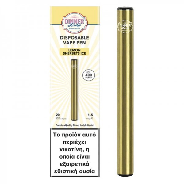 Συσκευές Μιας Χρήσης - Dinner Lady Lemon Sherbets Ice Disposable Vape Pen 20mg 1.5ml