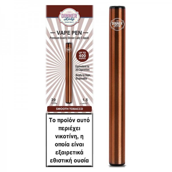 Starter kits - Dinner Lady Smooth Tobacco Disposable Vape Pen 20mg 1.5ml