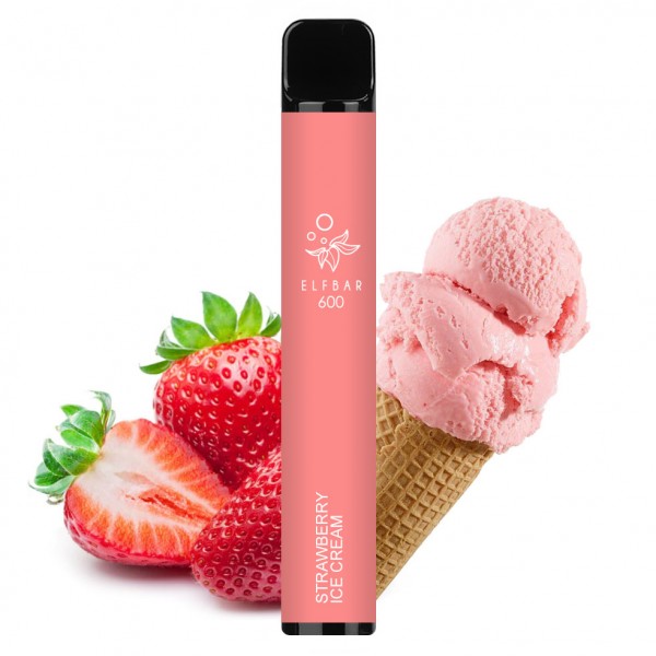Disposable Vapes - Elf Bar 600 Strawberry Ice Cream 2ml