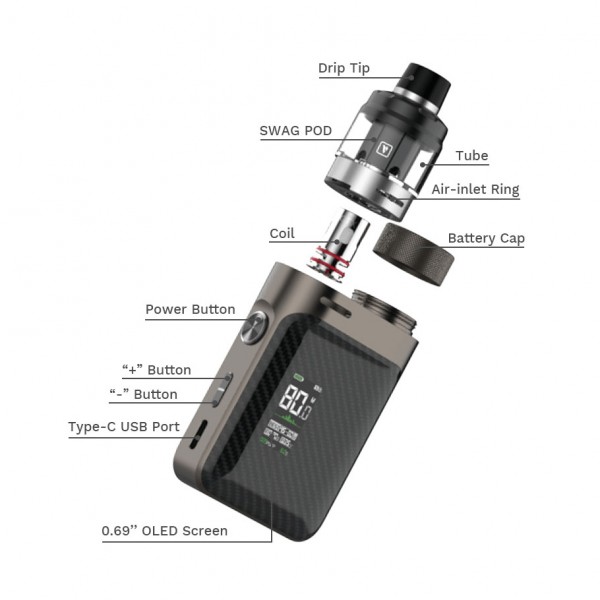 Pods Systems - Vaporesso SWAG PX80 2ml Pod Kit