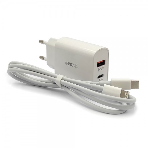 Φορτιστές - WK Φορτιστής USB C / Lightning & USB / USB-C