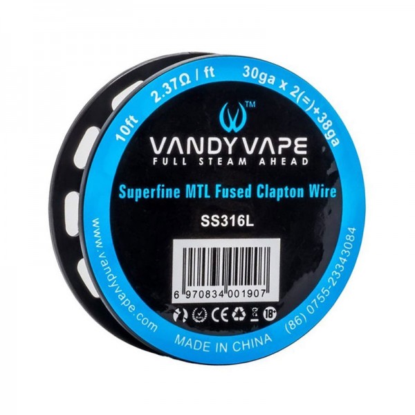 Vandy Vape Superfine MTL Fused Clapton Wire SS316 Σύρματα και Βαμβάκια - Vandy Vape Superfine MTL Fused Clapton Wire SS316