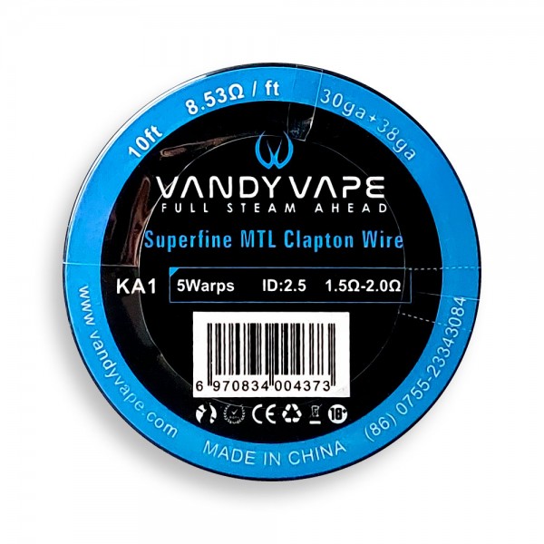 Σύρματα και Βαμβάκια - Vandy Vape Superfine ΚΑ1 MTL Clapton Wire 30ga + 38ga 3m