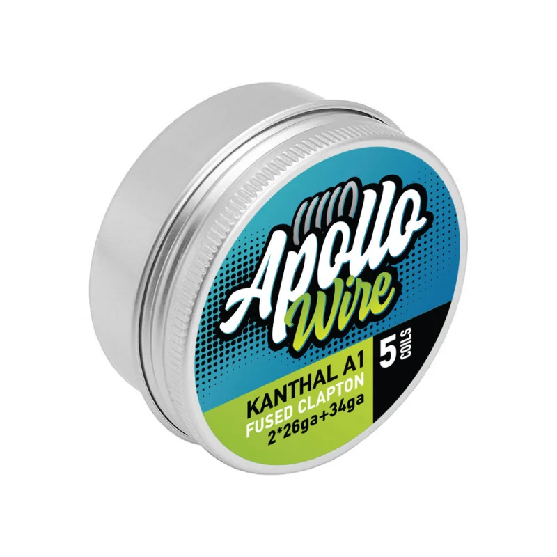 Apollo Kanthal A1 Fused Clapton 2X26Ga+34Ga / 0.5 Ohm / 5 Coils 5pcs