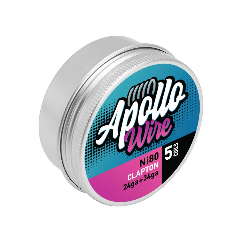 Apollo Ni80 Clapton 24Ga+34Ga / 0.48 Ohm / 5 Coils 5pcs