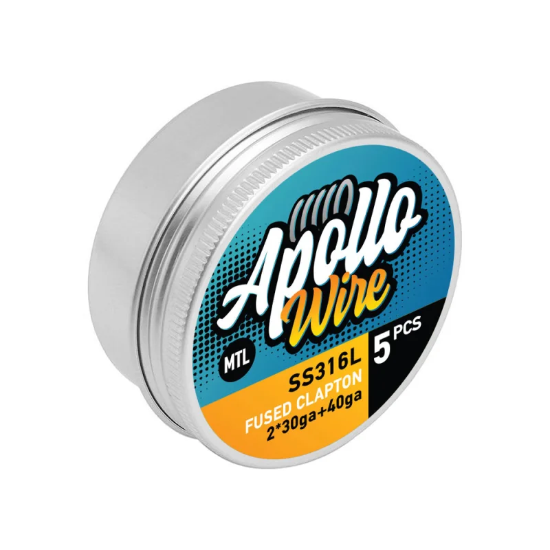 Apollo SS 316L MTL Fused Clapton 2X30Ga+40Ga / 0.45 Ohm / 5 Coils 5pcs