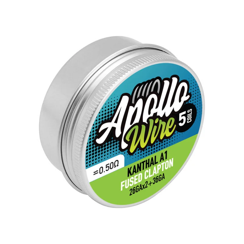 Apollo Kanthal A1 Fused Clapton 2X26+36Ga / 0.5 Ohm / 5 Coils 5pcs