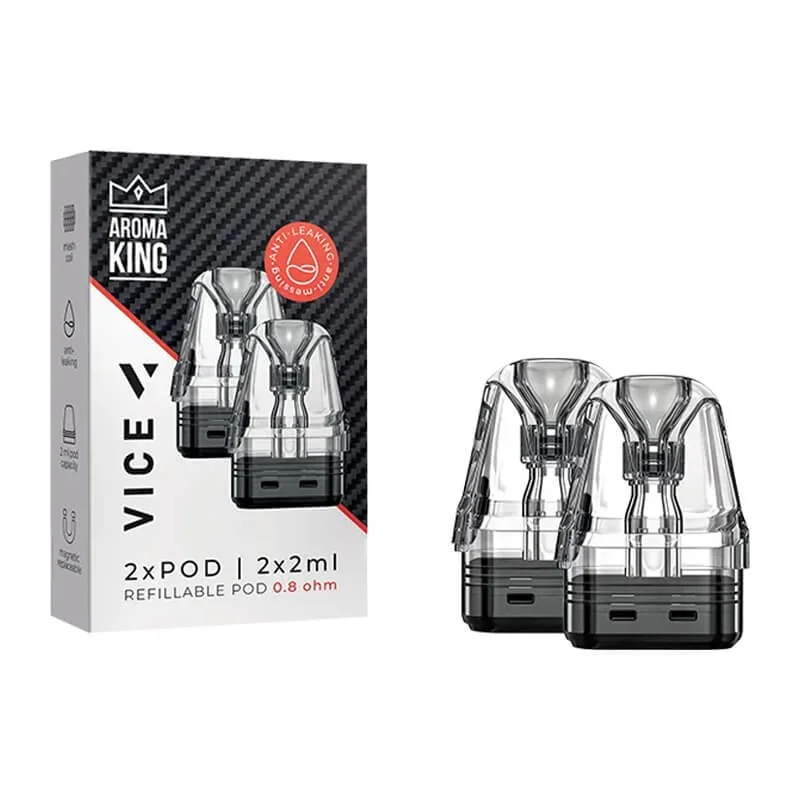 Aroma King Vice Replacement Pod 2ml 0.8 Ohm 2pcs - AROMA KING Brand - Refillable Pods