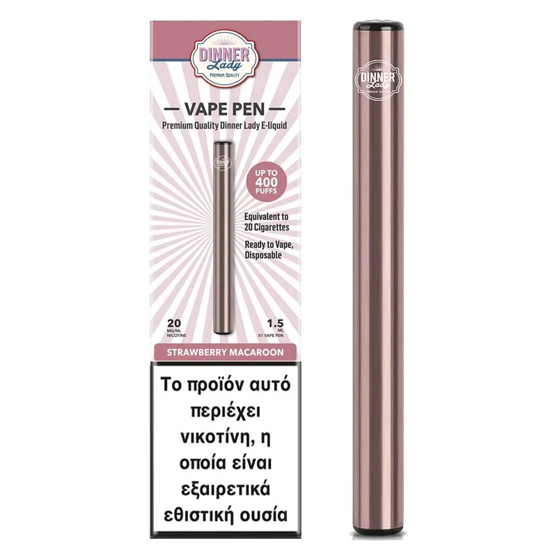 Dinner Lady Strawberry Macaroon Vape Pen 1.5ml 20mg