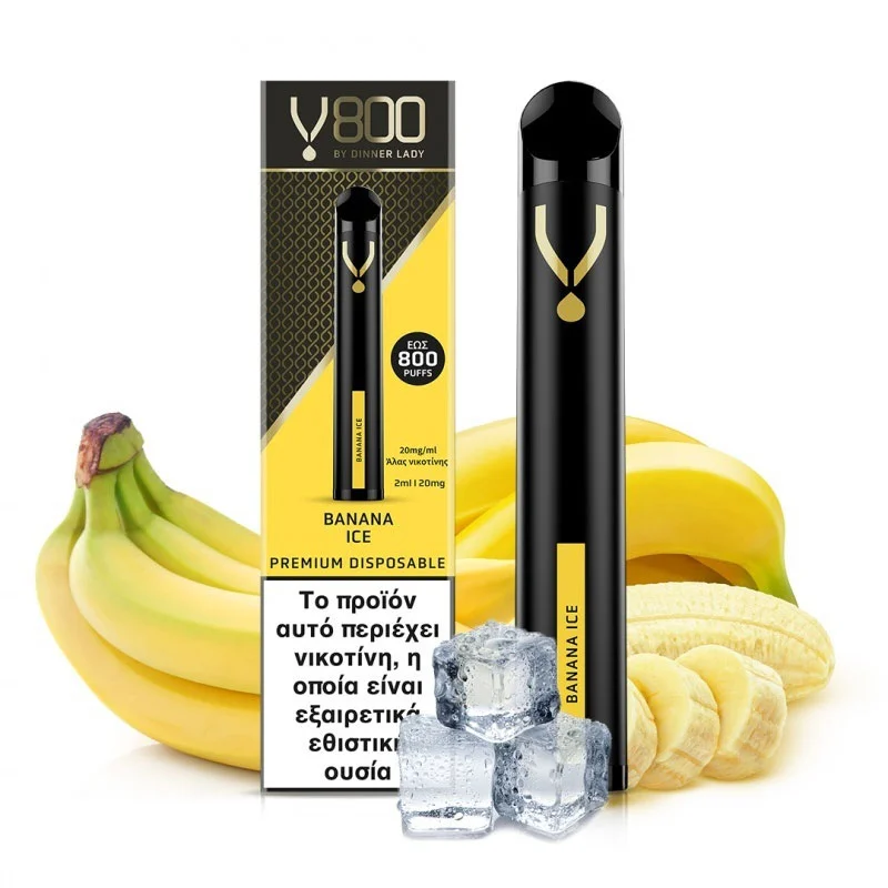 Dinner Lady V800 Banana Ice 2ml 20mg - DINNER LADY Brand - Disposable Vapes