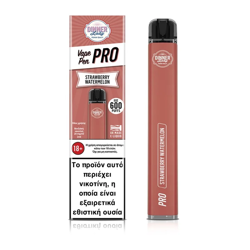 Dinner Lady Vape Pen Pro Strawberry Watermelon 2ml 20mg - DINNER LADY Brand - Disposable Vapes