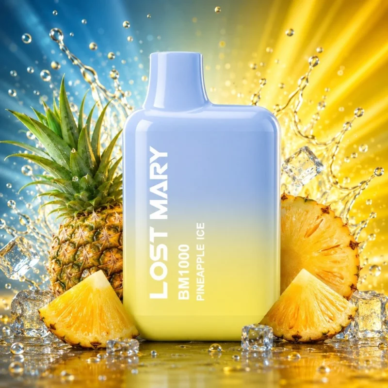 Lost Mary BM1000 Pineapple Ice 20mg 2ml - LOST MARY Brand - Disposable Vapes