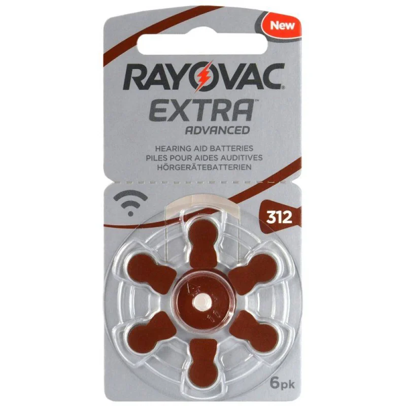 Rayovac Extra Advanced 312 PR41 Batteries 1X6 Kit