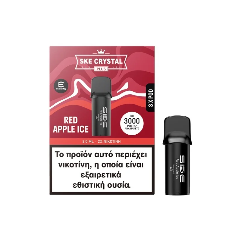 Ske Crystal Plus Pod Red Apple Ice 20mg 2ml 3pcs
