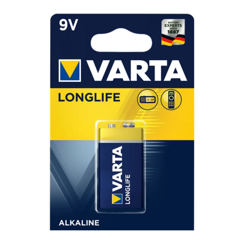 Varta 9V Longlife Alkaline Battery - VARTA Brand - Batteries & Chargers