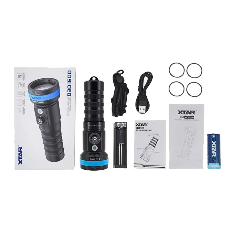 Xtar D30 1600 Flashlight Full Set - XTAR Brand - Accessories